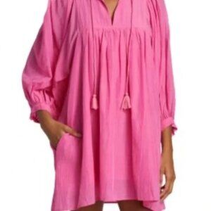 Mille Resort & Travel Daisy Pink Puff Sleeve Mini Dress Size S